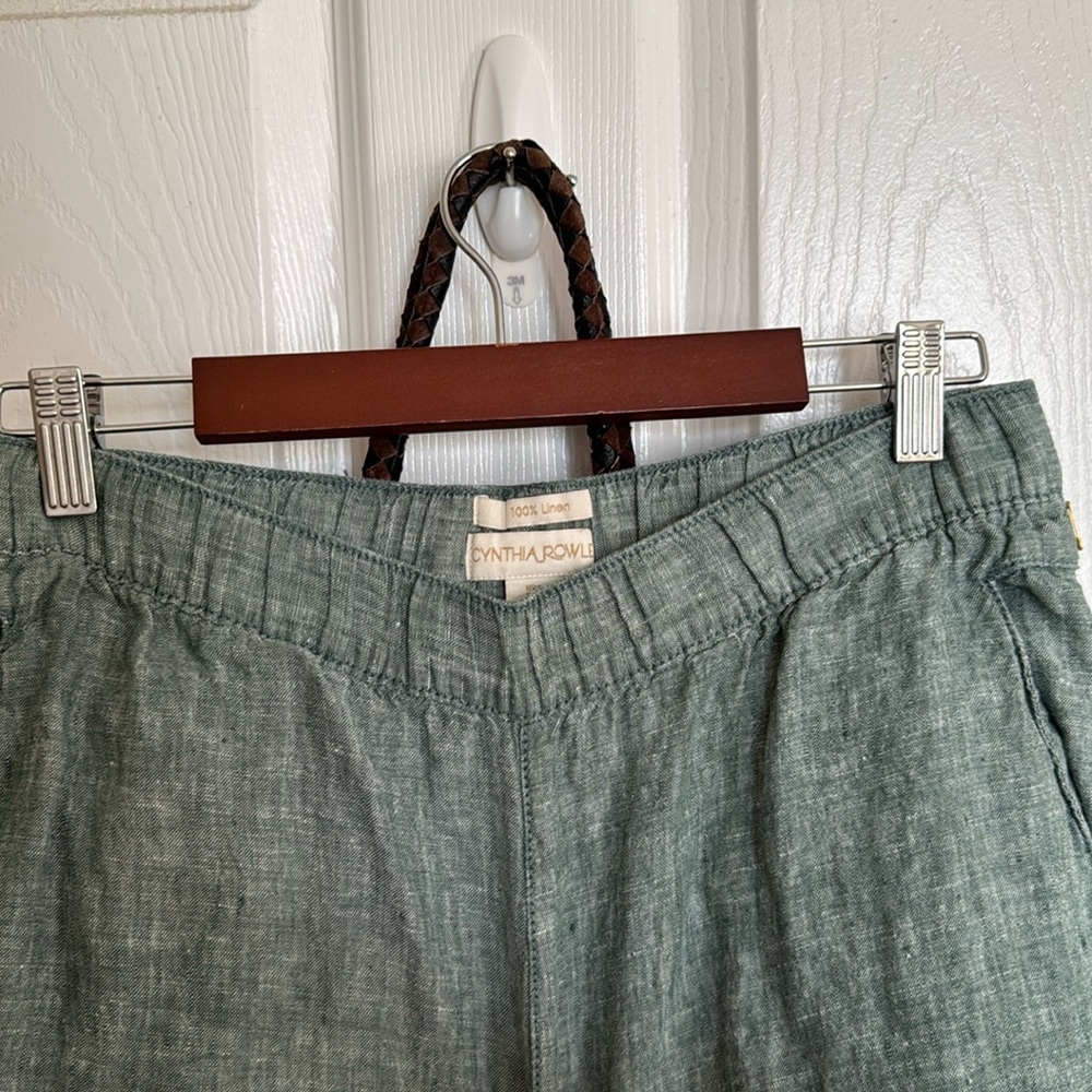 Cynthia Rowley 100% linen greenish pants